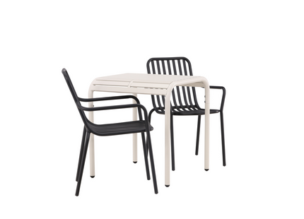 Venture Home Borneo & Peking Caféset Utomhus Med 2st Matstolar Beige/Svart