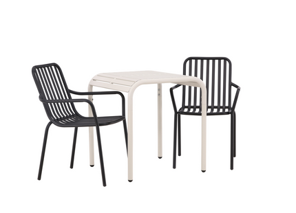 Venture Home Borneo & Peking Caféset Utomhus Med 2st Matstolar Beige/Svart