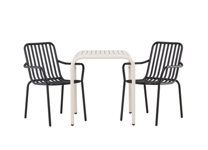 Venture Home Borneo & Peking Caféset Utomhus Med 2st Matstolar Beige/Svart