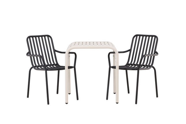 Venture Home Borneo & Peking Caféset Utomhus Med 2st Matstolar Beige/Svart