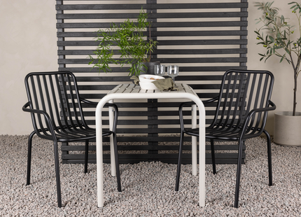 Venture Home Borneo & Peking Caféset Utomhus Med 2st Matstolar Beige/Svart