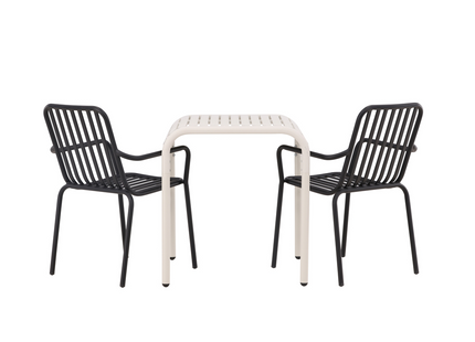 Venture Home Borneo & Peking Caféset Utomhus Med 2st Matstolar Beige/Svart