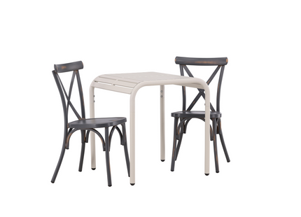 Venture Home Borneo & Tablas Caféset Utomhus Med 2st Matstolar Beige/Mörkgrå