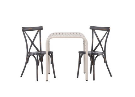 Venture Home Borneo & Tablas Caféset Utomhus Med 2st Matstolar Beige/Mörkgrå