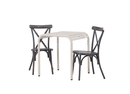 Venture Home Borneo & Tablas Caféset Utomhus Med 2st Matstolar Beige/Mörkgrå