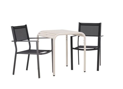 Venture Home Copacabana & Borneo Caféset Utomhus Med 2st Matstolar Svart/Beige