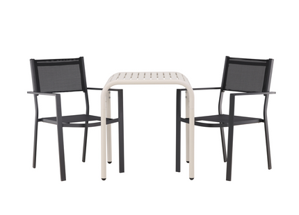 Venture Home Copacabana & Borneo Caféset Utomhus Med 2st Matstolar Svart/Beige