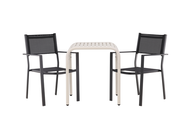 Venture Home Copacabana & Borneo Caféset Utomhus Med 2st Matstolar Svart/Beige
