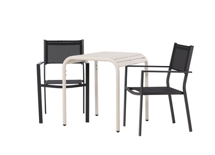 Venture Home Copacabana & Borneo Caféset Utomhus Med 2st Matstolar Svart/Beige