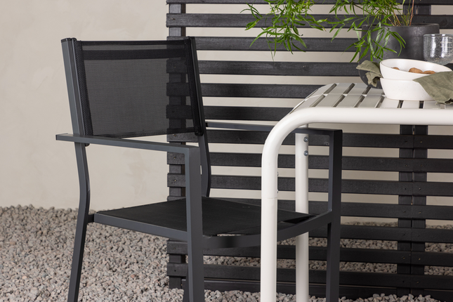 Venture Home Copacabana & Borneo Caféset Utomhus Med 2st Matstolar Svart/Beige