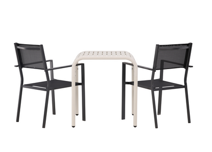 Venture Home Copacabana & Borneo Caféset Utomhus Med 2st Matstolar Svart/Beige