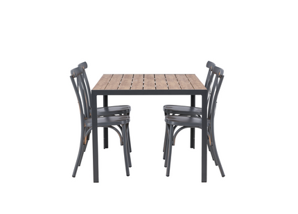 Venture Home Break & Tablas Matgrupp Utomhus Med 4st Matstolar Mörkgrå