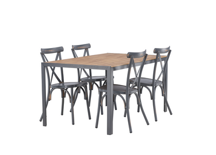 Venture Home Break & Tablas Matgrupp Utomhus Med 4st Matstolar Mörkgrå