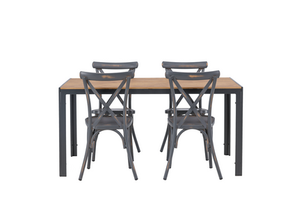 Venture Home Break & Tablas Matgrupp Utomhus Med 4st Matstolar Mörkgrå