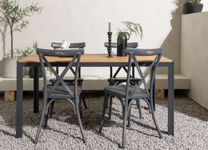 Venture Home Break & Tablas Matgrupp Utomhus Med 4st Matstolar Mörkgrå