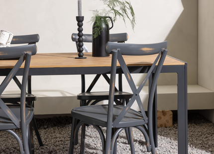 Venture Home Break & Tablas Matgrupp Utomhus Med 4st Matstolar Mörkgrå
