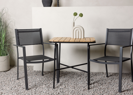 Venture Home Copacabana & Holmbeck Matgrupp Utomhus Med 2st Matstolar Svart/Natur