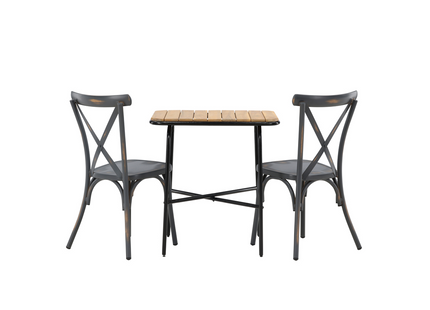 Venture Home Holmbeck & Tablas Matgrupp Utomhus Med 2st Matstolar Natur/Mörkgrå