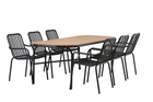Venture Home Holmbeck & Peking Matgrupp Utomhus Med 6st Matstolar Svart/Natur