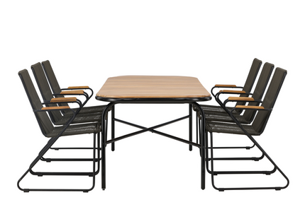 Venture Home Holmbeck & Bois Matgrupp Utomhus Med 6st Matstolar Natur