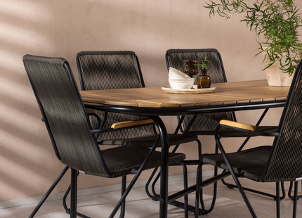 Venture Home Holmbeck & Bois Matgrupp Utomhus Med 6st Matstolar Natur