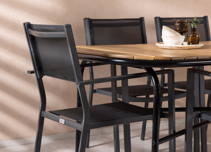 Venture Home Copacabana & Holmbeck Matgrupp Utomhus Med 6st Matstolar Svart/Natur