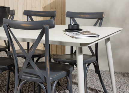 Venture Home Lina & Tablas Matgrupp Utomhus Med 6st Matstolar Beige/Mörkgrå
