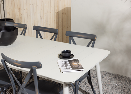 Venture Home Lina & Tablas Matgrupp Utomhus Med 6st Matstolar Beige/Mörkgrå