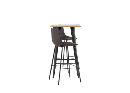 Venture Home Tempe & Alexi Barbord 60 x 60 Valnöt + Barstolar 2-pack Brun