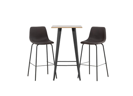 Venture Home Tempe & Alexi Barbord 60 x 60 Valnöt + Barstolar 2-pack Brun