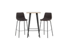 Venture Home Tempe & Alexi Barbord 60 x 60 Valnöt + Barstolar 2-pack Brun