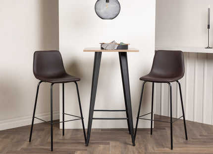 Venture Home Tempe & Alexi Barbord 60 x 60 Valnöt + Barstolar 2-pack Brun
