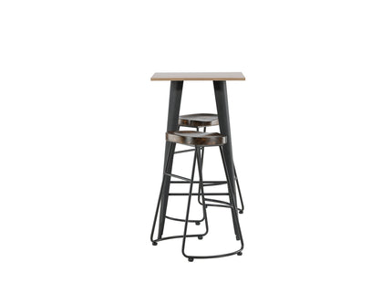 Venture Home Tempe & Ozark Barbord 60 x 60 Valnöt + Barstolar 2-pack Svart