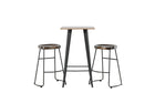 Venture Home Tempe & Ozark Barbord 60 x 60 Valnöt + Barstolar 2-pack Svart