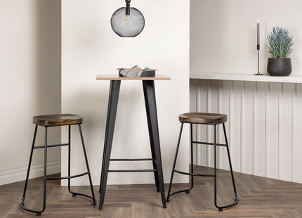 Venture Home Tempe & Ozark Barbord 60 x 60 Valnöt + Barstolar 2-pack Svart