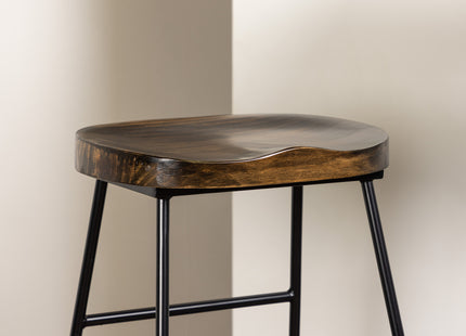 Venture Home Tempe & Ozark Barbord 60 x 60 Valnöt + Barstolar 2-pack Svart