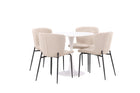 Venture Home Modesto & Hamden Matstolar 2-pack Beige + Runda Matbord ⌀80 Vit