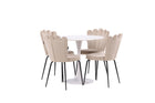 Furniture Fashion & Venture Home Limhamn & Hamden Matstolar 2-pack Beige + Runda Matbord ⌀80 Vit