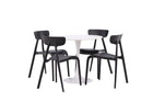 Venture Home Ursholmen & Hamden Matstolar 2-pack Svart + Runda Matbord ⌀80 Vit