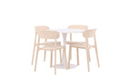 Venture Home Åstol & Hamden Matstolar 2-pack Beige + Runda Matbord ⌀80 Vit