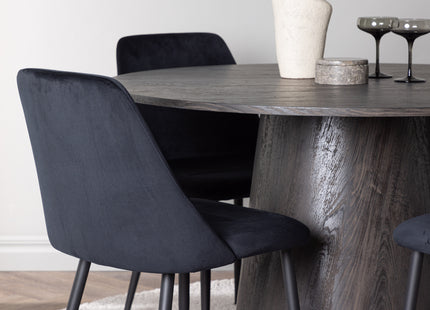 Venture Home Lanzo & Night Runda Matbord ⌀120 Mocca + Matstolar 2-pack Svart