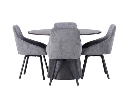 Venture Home Rosie & Lanzo Matstolar 2-pack Grå + Runda Matbord ⌀120 Mocca