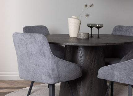 Venture Home Rosie & Lanzo Matstolar 2-pack Grå + Runda Matbord ⌀120 Mocca