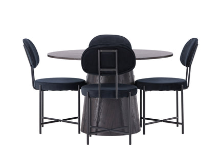 Venture Home Stella & Lanzo Matstolar 2-pack Svart + Runda Matbord ⌀120 Mocca