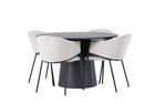 Venture Home Lanzo & Evelina Runda Matbord ⌀120 Mocca + Matstolar 2-pack Grå