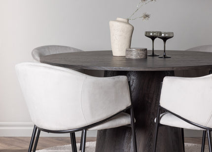Venture Home Lanzo & Evelina Runda Matbord ⌀120 Mocca + Matstolar 2-pack Grå