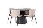 Venture Home Modesto & Lanzo Matstolar 2-pack Beige + Runda Matbord ⌀120 Mocca