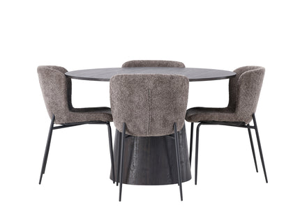 Venture Home Modesto & Lanzo Matstolar 2-pack Brun + Runda Matbord ⌀120 Mocca