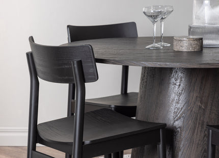 Venture Home Montros & Lanzo Matstolar 2-pack Svart + Runda Matbord ⌀120 Mocca