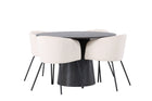 Venture Home Berit & Lanzo Matstolar Beige + Runda Matbord ⌀120 Mocca
